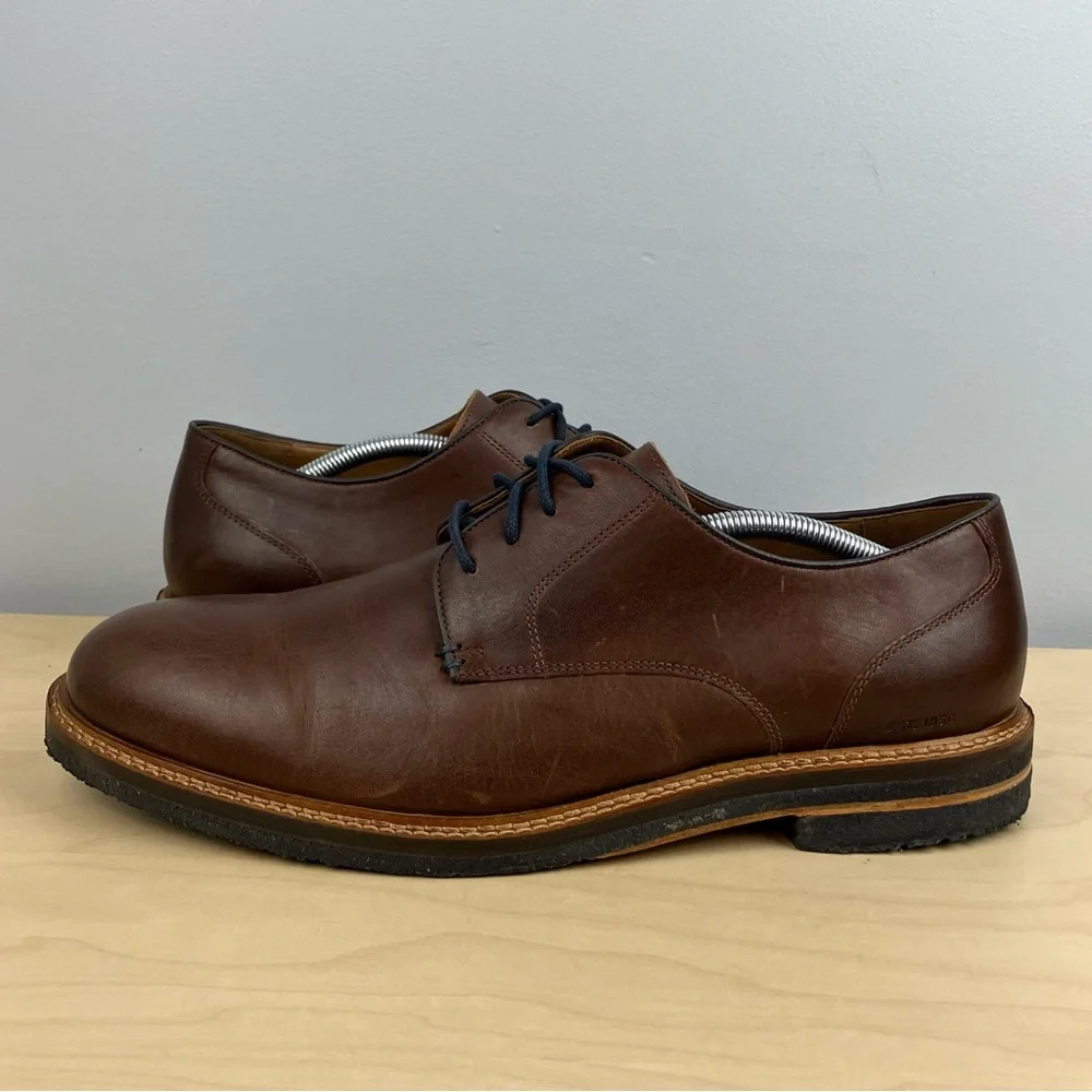 Johnston Murphy Men’s Size 12.0 M Calder Plain Toe Brown Leather Oxford Shoes